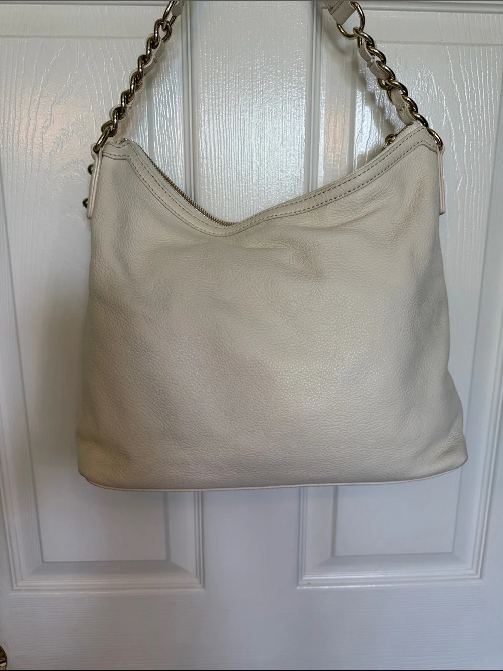 kate spade Cream Pebbled Leather Chain-Handle Medium Serena Shoulder Bag